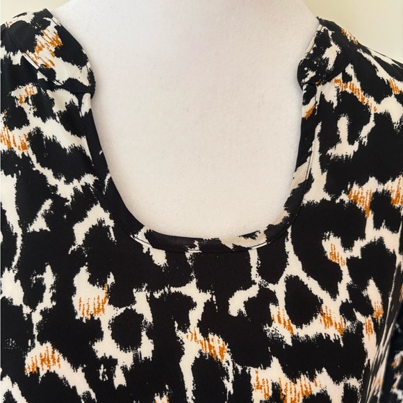 Large Cato Animal Print Roll Tab Sleeve Tunic Top - Picture 3 of 10